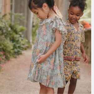 LOUISE MISHA Floral Ruffle Kids Dress